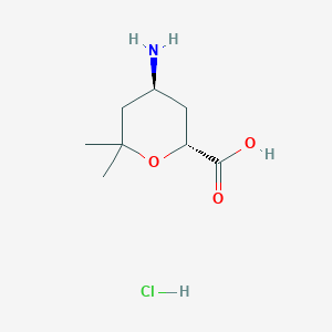 (2R,4S)-4-Amino-6,6-dimethyloxane-2-carboxylic acid;hydrochloride