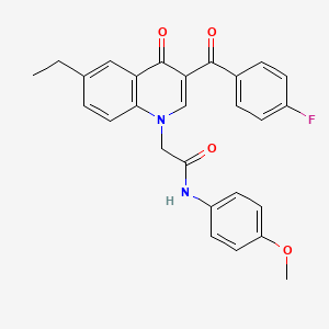 molecular formula C27H23FN2O4 B2778862 2-(6-乙基-3-(4-氟苯甲酰)-4-氧代喹啉-1(4H)-基)-N-(4-甲氧基苯基)乙酰胺 CAS No. 895652-41-2