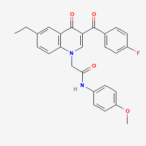 molecular formula C27H23FN2O4 B2778862 2-(6-ethyl-3-(4-fluorobenzoyl)-4-oxoquinolin-1(4H)-yl)-N-(4-methoxyphenyl)acetamide CAS No. 895652-41-2