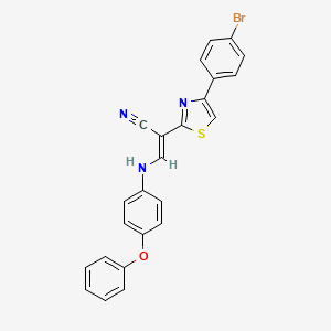 molecular formula C24H16BrN3OS B2778876 (E)-2-(4-(4-溴苯基)噻唑-2-基)-3-((4-苯氧基苯基)氨基)丙烯腈 CAS No. 683258-11-9