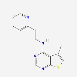molecular formula C14H14N4S B2778877 5-甲基-N-[2-(2-吡啶基)乙基]噻吩[2,3-d]嘧啶-4-胺 CAS No. 439108-19-7