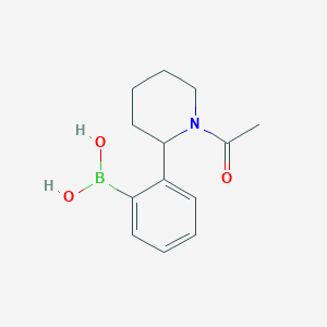 molecular formula C13H18BNO3 B2778881 2-(1-Acetylpiperidin-2-yl)phenylboronic acid CAS No. 2377587-52-3