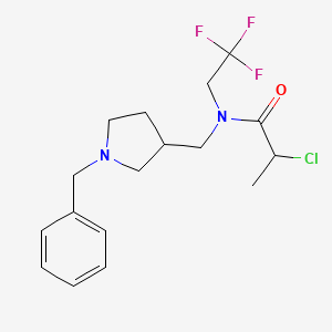 molecular formula C17H22ClF3N2O B2778891 N-[(1-Benzylpyrrolidin-3-yl)methyl]-2-chloro-N-(2,2,2-trifluoroethyl)propanamide CAS No. 2411256-53-4