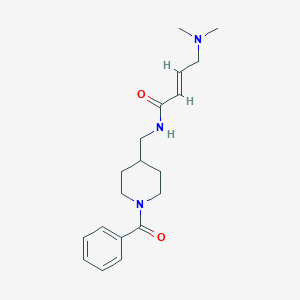 molecular formula C19H27N3O2 B2778894 (E)-N-[(1-Benzoylpiperidin-4-yl)methyl]-4-(dimethylamino)but-2-enamide CAS No. 2411325-56-7