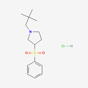 molecular formula C15H24ClNO2S B2778901 1-Neopentyl-3-(phenylsulfonyl)pyrrolidine hydrochloride CAS No. 2034298-42-3