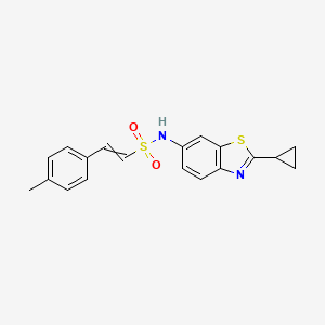 molecular formula C19H18N2O2S2 B2778905 N-(2-cyclopropyl-1,3-benzothiazol-6-yl)-2-(4-methylphenyl)ethene-1-sulfonamide CAS No. 1424751-52-9