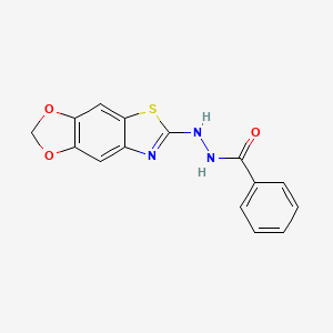 molecular formula C15H11N3O3S B2778909 N'-([1,3]二氧杂环戊[4,5-f][1,3]苯并噻唑-6-基)苯甲酰肼 CAS No. 851988-52-8