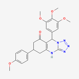 molecular formula C24H25N5O5 B2778913 6-(4-甲氧苯基)-9-(3,4,5-三甲氧苯基)-5,6,7,9-四氢四唑并[5,1-b]喹唑啉-8(4H)-酮 CAS No. 923123-60-8