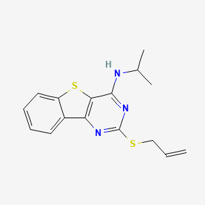 molecular formula C16H17N3S2 B2778926 2-(烯丙基硫基)-N-异丙基[1]苯并噻吩[3,2-d]嘧啶-4-胺 CAS No. 478029-87-7