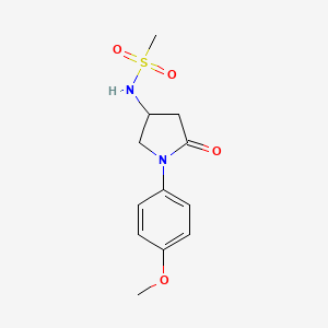 molecular formula C12H16N2O4S B2778928 N-(1-(4-methoxyphenyl)-5-oxopyrrolidin-3-yl)methanesulfonamide CAS No. 905685-77-0