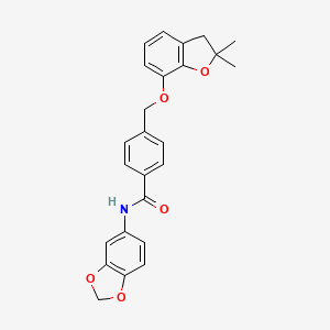 N-(1,3-benzodioxol-5-yl)-4-[(2,2-dimethyl-3H-1-benzofuran-7-yl)oxymethyl]benzamide