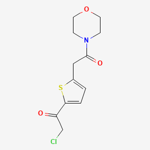 molecular formula C12H14ClNO3S B2778949 2-Chloro-1-{5-[2-(morpholin-4-yl)-2-oxoethyl]thiophen-2-yl}ethan-1-one CAS No. 852956-29-7