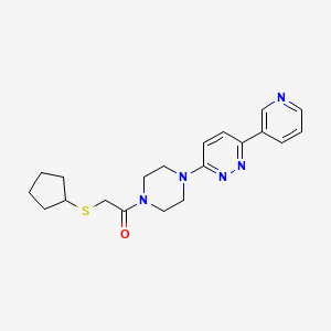 molecular formula C20H25N5OS B2778953 2-(Cyclopentylthio)-1-(4-(6-(pyridin-3-yl)pyridazin-3-yl)piperazin-1-yl)ethanone CAS No. 1257549-49-7