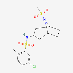 5-chloro-2-methyl-N-(8-(methylsulfonyl)-8-azabicyclo[3.2.1]octan-3-yl)benzenesulfonamide