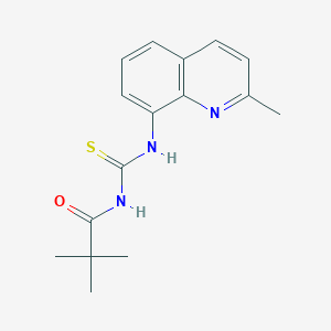 molecular formula C16H19N3OS B277898 N-(2,2-dimethylpropanoyl)-N'-(2-methyl-8-quinolinyl)thiourea 