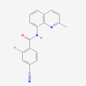 molecular formula C18H12FN3O B277899 4-cyano-2-fluoro-N-(2-methylquinolin-8-yl)benzamide 
