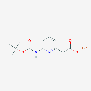 molecular formula C12H15LiN2O4 B2779002 锂；2-[6-[(2-甲基丙酰氧基)氨基]吡啶-2-基]乙酸盐 CAS No. 2309465-52-7
