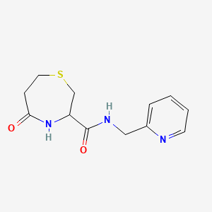 molecular formula C12H15N3O2S B2779010 5-oxo-N-(pyridin-2-ylmethyl)-1,4-thiazepane-3-carboxamide CAS No. 1396631-59-6