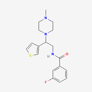molecular formula C18H22FN3OS B2779022 3-氟-N-(2-(4-甲基哌嗪-1-基)-2-(噻吩-3-基)乙基)苯甲酰胺 CAS No. 955257-51-9