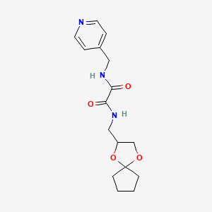 molecular formula C16H21N3O4 B2779037 N1-(1,4-dioxaspiro[4.4]nonan-2-ylmethyl)-N2-(pyridin-4-ylmethyl)oxalamide CAS No. 899982-30-0