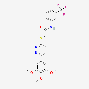 molecular formula C22H20F3N3O4S B2779050 N-(3-(trifluoromethyl)phenyl)-2-((6-(3,4,5-trimethoxyphenyl)pyridazin-3-yl)thio)acetamide CAS No. 900008-96-0