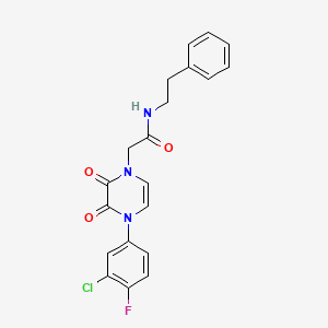 2-(4-(3-chloro-4-fluorophenyl)-2,3-dioxo-3,4-dihydropyrazin-1(2H)-yl)-N-phenethylacetamide