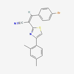 (2Z)-3-(4-bromophenyl)-2-[4-(2,4-dimethylphenyl)-1,3-thiazol-2-yl]prop-2-enenitrile