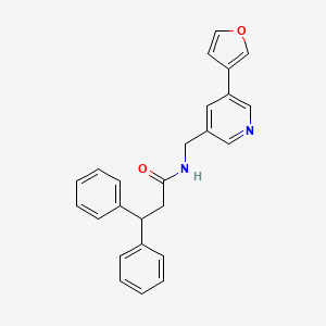 molecular formula C25H22N2O2 B2779059 N-((5-(furan-3-yl)pyridin-3-yl)methyl)-3,3-diphenylpropanamide CAS No. 2034429-20-2