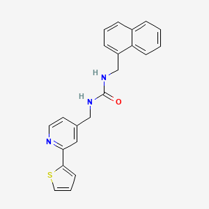 molecular formula C22H19N3OS B2779061 1-(Naphthalen-1-ylmethyl)-3-((2-(thiophen-2-yl)pyridin-4-yl)methyl)urea CAS No. 2034598-05-3