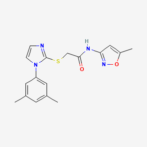 2-[1-(3,5-dimethylphenyl)imidazol-2-yl]sulfanyl-N-(5-methyl-1,2-oxazol-3-yl)acetamide