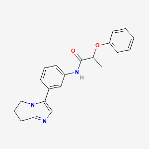 molecular formula C21H21N3O2 B2779068 N-(3-(6,7-dihydro-5H-pyrrolo[1,2-a]imidazol-3-yl)phenyl)-2-phenoxypropanamide CAS No. 1421461-64-4