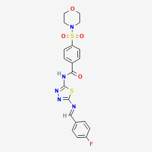 (E)-N-(5-((4-fluorobenzylidene)amino)-1,3,4-thiadiazol-2-yl)-4-(morpholinosulfonyl)benzamide