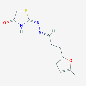 (E)-2-((E)-(3-(5-methylfuran-2-yl)propylidene)hydrazono)thiazolidin-4-one