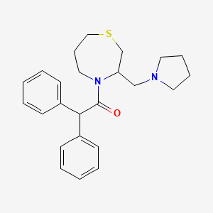 2,2-Diphenyl-1-(3-(pyrrolidin-1-ylmethyl)-1,4-thiazepan-4-yl)ethanone