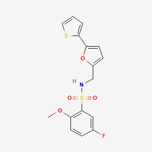 5-fluoro-2-methoxy-N-((5-(thiophen-2-yl)furan-2-yl)methyl)benzenesulfonamide