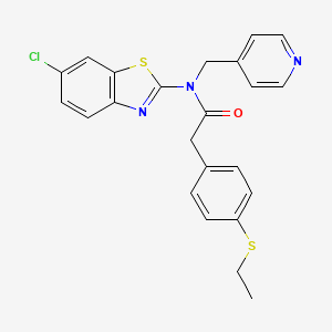 molecular formula C23H20ClN3OS2 B2779096 N-(6-chlorobenzo[d]thiazol-2-yl)-2-(4-(ethylthio)phenyl)-N-(pyridin-4-ylmethyl)acetamide CAS No. 1170822-91-9