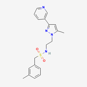 molecular formula C19H22N4O2S B2779108 N-(2-(5-methyl-3-(pyridin-3-yl)-1H-pyrazol-1-yl)ethyl)-1-(m-tolyl)methanesulfonamide CAS No. 2034375-70-5