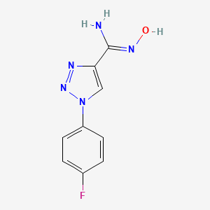 molecular formula C9H8FN5O B2779109 1-(4-fluorophenyl)-N'-hydroxy-1H-1,2,3-triazole-4-carboximidamide CAS No. 1255791-09-3