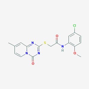 N-(5-chloro-2-methoxyphenyl)-2-(8-methyl-4-oxopyrido[1,2-a][1,3,5]triazin-2-yl)sulfanylacetamide