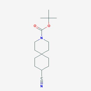 molecular formula C16H26N2O2 B2779118 Tert-butyl 9-cyano-3-azaspiro[5.5]undecane-3-carboxylate CAS No. 1281872-59-0