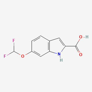molecular formula C10H7F2NO3 B2779123 6-(二氟甲氧基)-1H-吲哚-2-羧酸 CAS No. 2091848-23-4