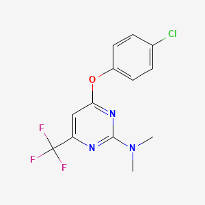 4-(4-chlorophenoxy)-N,N-dimethyl-6-(trifluoromethyl)pyrimidin-2-amine