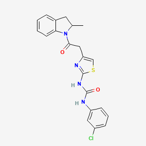 1-(3-Chlorophenyl)-3-(4-(2-(2-methylindolin-1-yl)-2-oxoethyl)thiazol-2-yl)urea