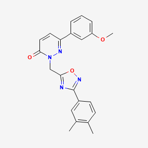molecular formula C22H20N4O3 B2779135 2-((3-(3,4-dimethylphenyl)-1,2,4-oxadiazol-5-yl)methyl)-6-(3-methoxyphenyl)pyridazin-3(2H)-one CAS No. 1206992-00-8