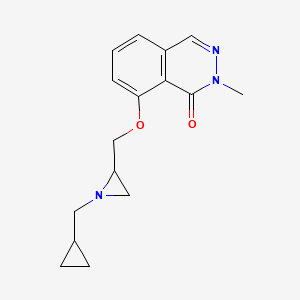 molecular formula C16H19N3O2 B2779140 8-[[1-(Cyclopropylmethyl)aziridin-2-yl]methoxy]-2-methylphthalazin-1-one CAS No. 2418659-18-2