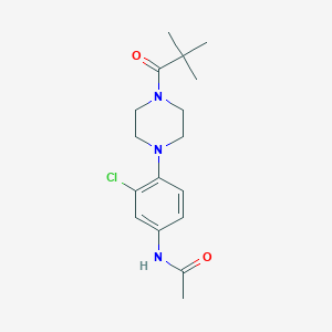 molecular formula C17H24ClN3O2 B277915 N-{3-chloro-4-[4-(2,2-dimethylpropanoyl)-1-piperazinyl]phenyl}acetamide 