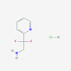 molecular formula C7H9ClF2N2 B2779165 2,2-Difluoro-2-(2-pyridyl)ethanamine;hydrochloride CAS No. 2368870-29-3