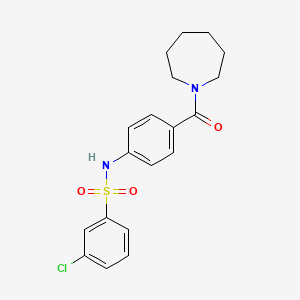 N-(4-(azepane-1-carbonyl)phenyl)-3-chlorobenzenesulfonamide