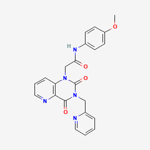 molecular formula C22H19N5O4 B2779178 2-(2,4-二氧代-3-(吡啶-2-基甲基)-3,4-二氢吡啶并[3,2-d]嘧啶-1(2H)-基)-N-(4-甲氧苯基)乙酰胺 CAS No. 941901-49-1
