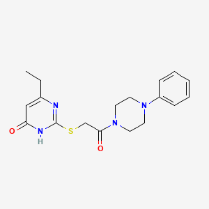 molecular formula C18H22N4O2S B2779189 6-ethyl-2-((2-oxo-2-(4-phenylpiperazin-1-yl)ethyl)thio)pyrimidin-4(3H)-one CAS No. 900007-60-5